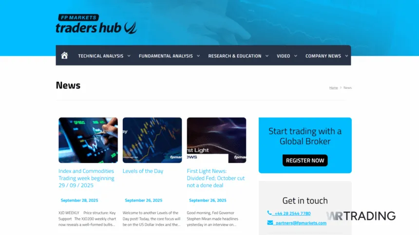 News Trading with FP Markets Traders hub