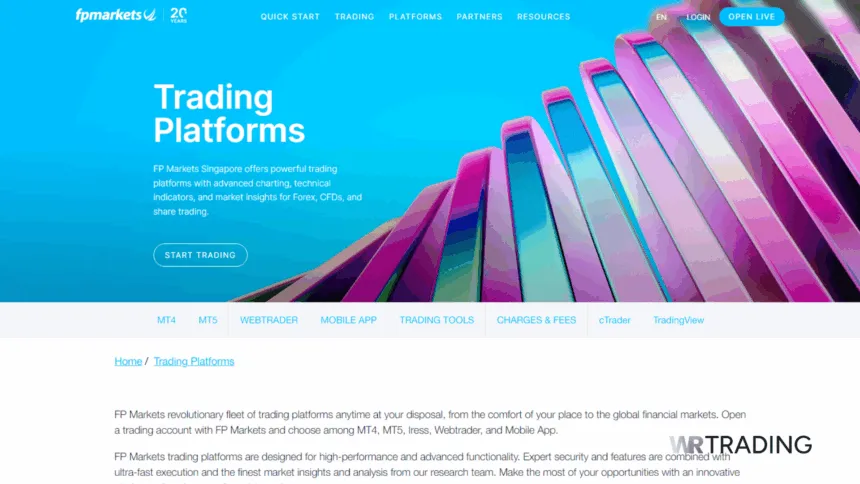 FP Markets Trading Platforms Available
