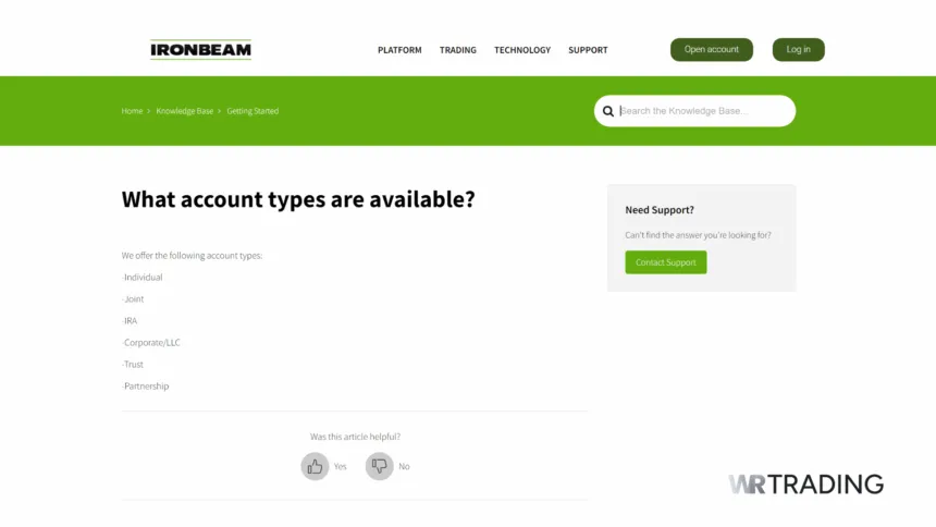 IronBeam Account Types