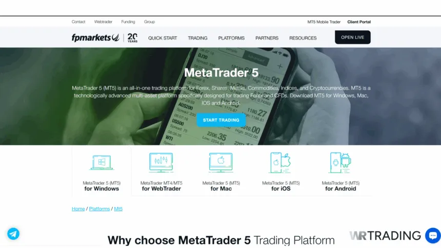 MetaTrader 5 (MT5) Broker FP Markets
