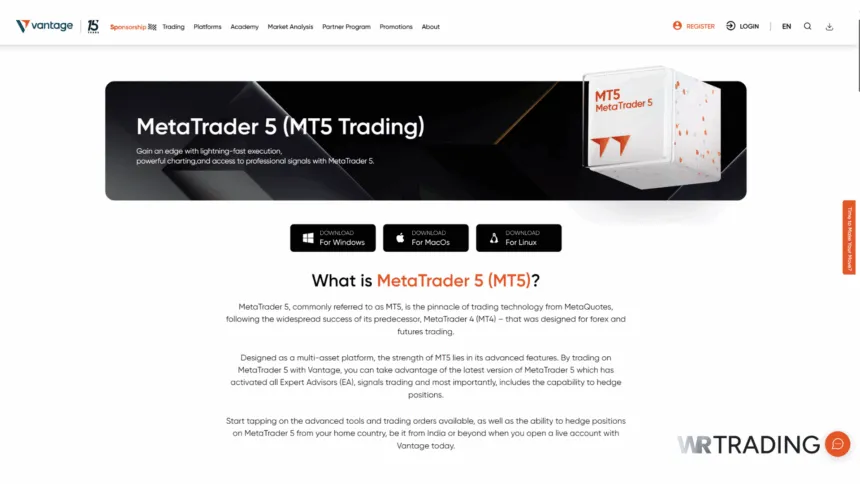 MetaTrader 5 (MT5) Broker Vantage Markets