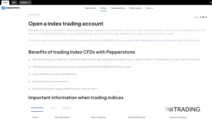 Pepperstone Best Trading Broker for Indices