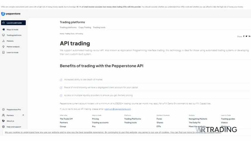Pepperstone Forex Broker with Trading API