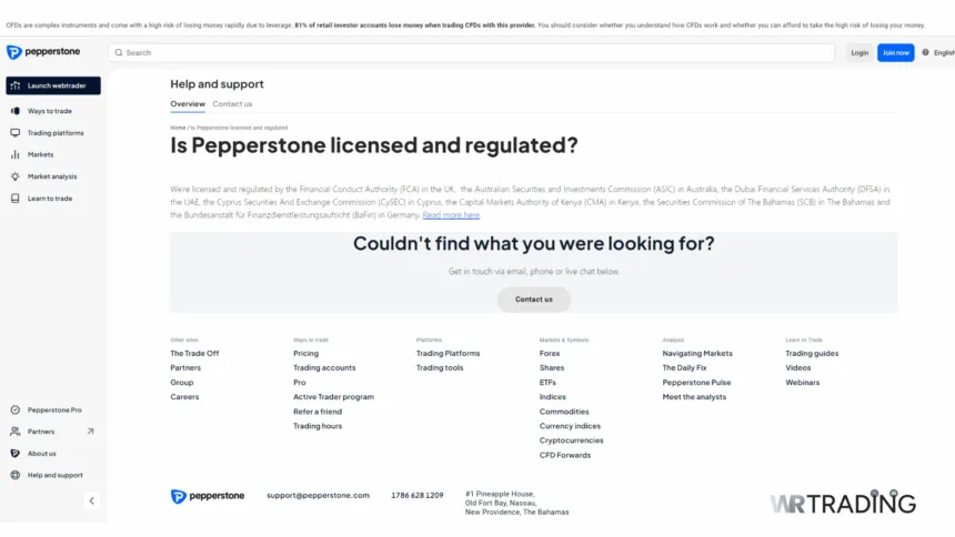 License and Regulation for Pepperstone