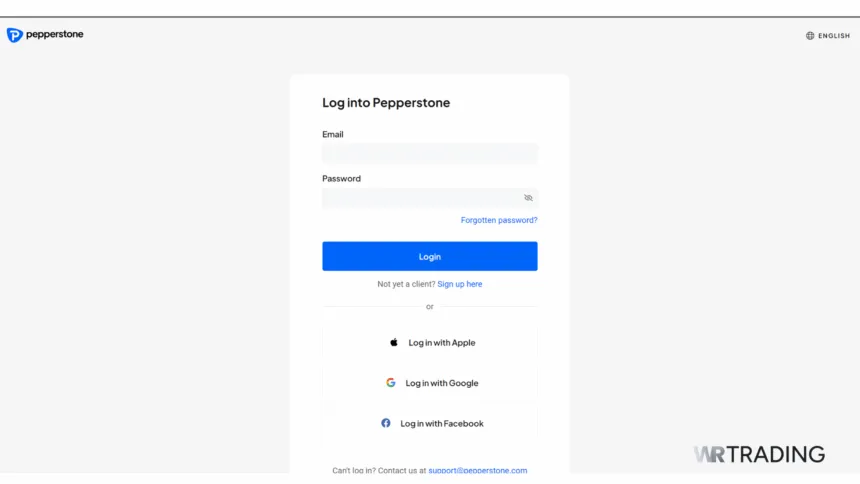 Pepperstone Platform Log In Page