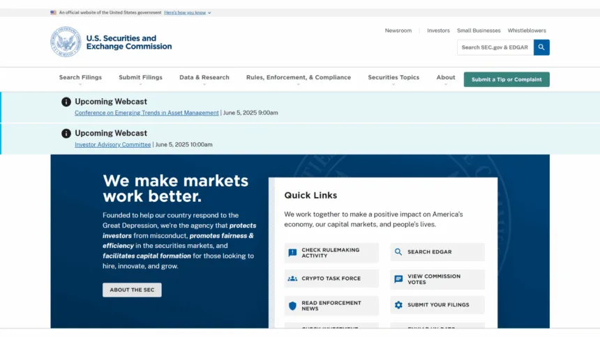 SEC Website Details