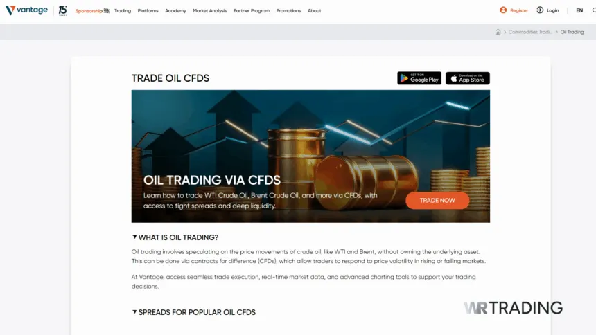 Vantage Markets Best Broker for Oil Trading