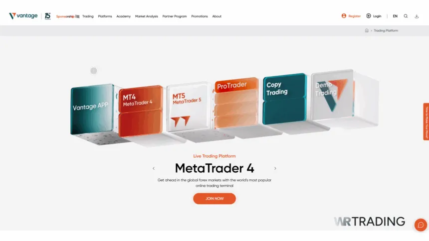 Vantage Markets Trading Platform Types