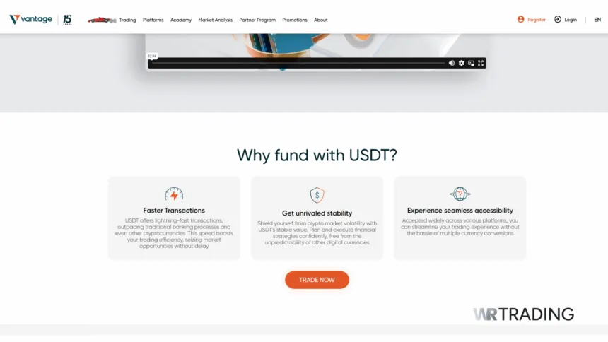 Vantage Markets Best Forex Brokers Crypto Payment Method