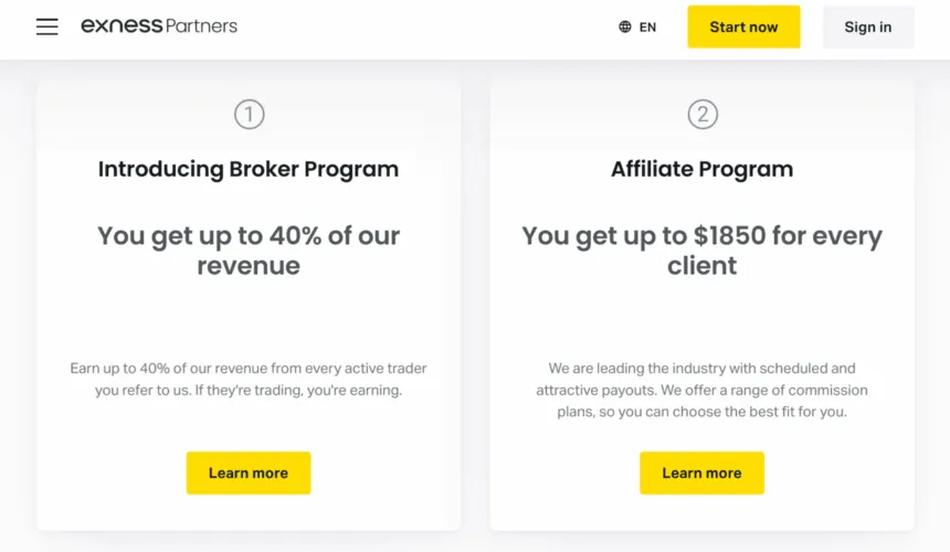 Exness Affiliate Programs: Earn up to 40% revenue as IB or 50 CPA as Forex affiliate.