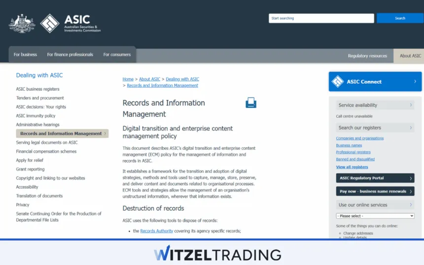 ASIC Records and Dokumentation