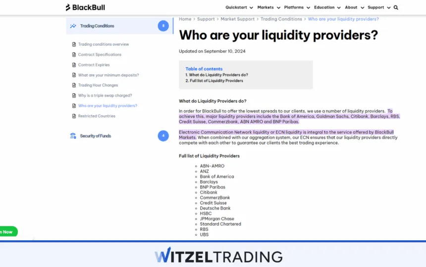 BlackBull Markets Liquidity Providers