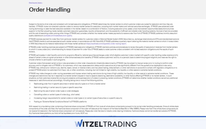 E*Trade Payment For Order Flow