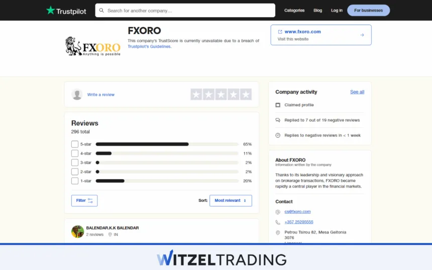 FXORO Trustpilot