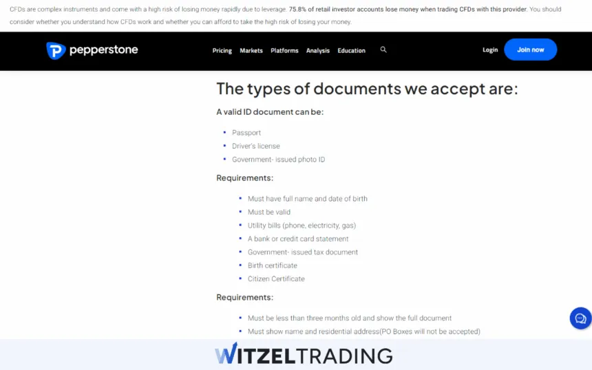 Pepperstone - Documents for Verification