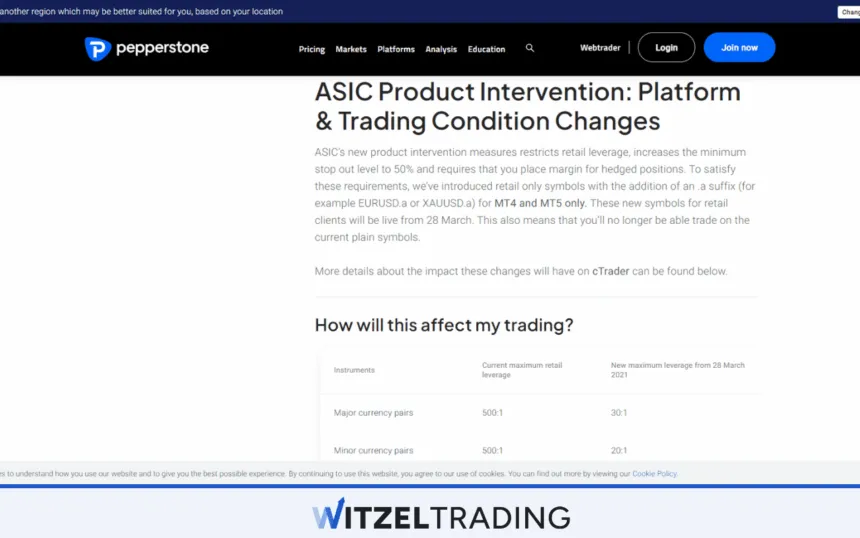 Pepperstone Regulation AISC and Trading Conditions
