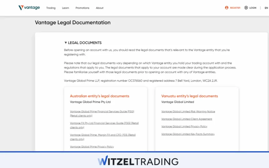 Vantage Markets Regulations AISC