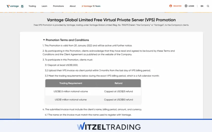 Vantage Markets VPS Trading