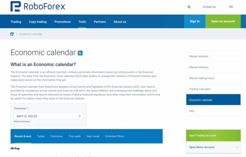 News Trading with RoboForex