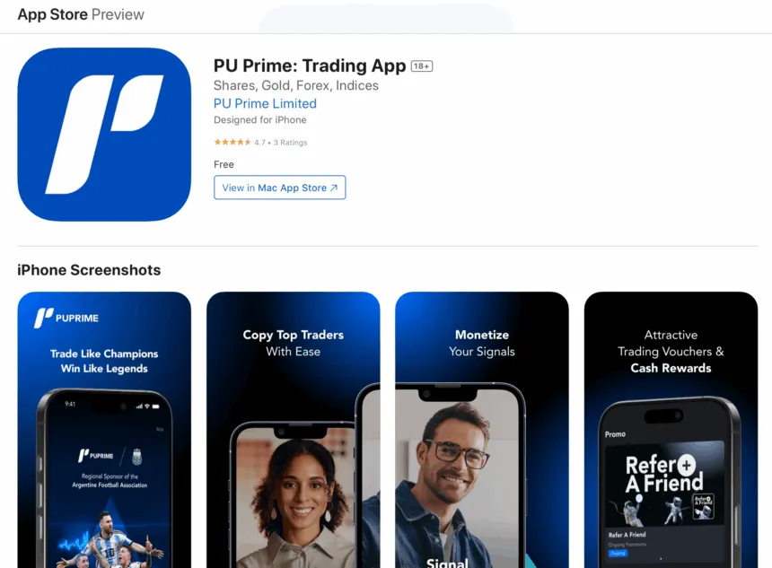 PU Prime iOS App for CFD Trading