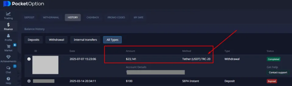 Binary Options Broker Withdrawal Proof