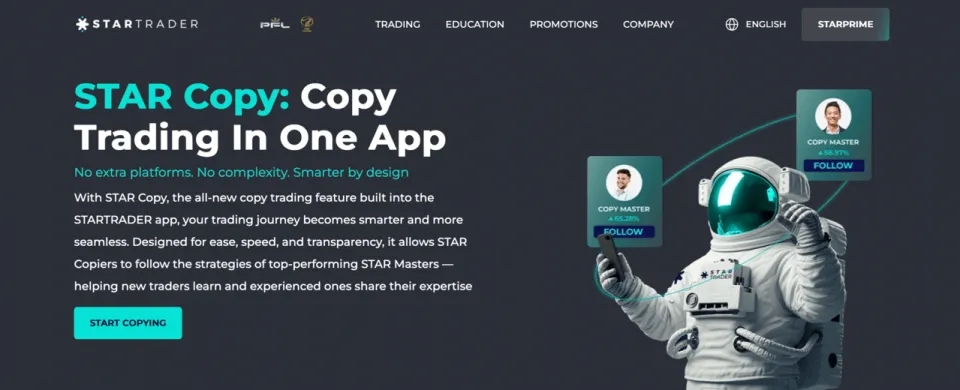 StarTrader STAR Copy Trading App for the best Expert Advisors (EAs)