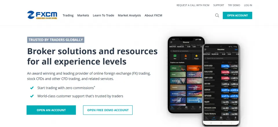 FXCM Forex Broker with Trading API