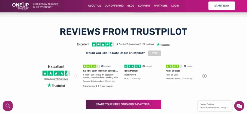 OneUp Trader Reviews