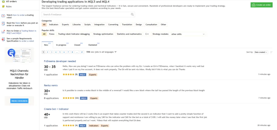 MQL5 Developing Trading Applications