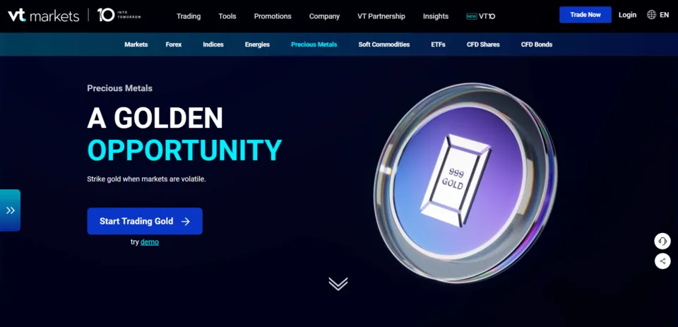 VT Markets - Gold Trading Broker to trade XAU/USD