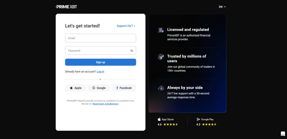 PrimeXTB Account Opening