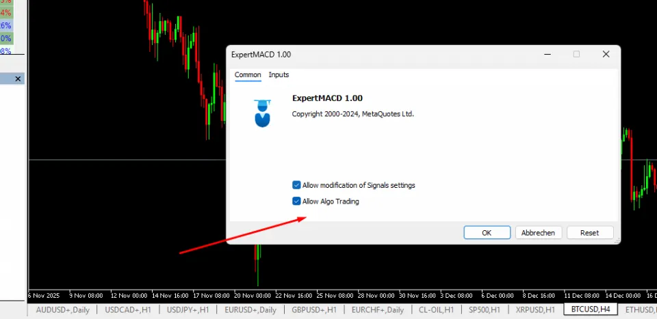 EA Live Trading Activation