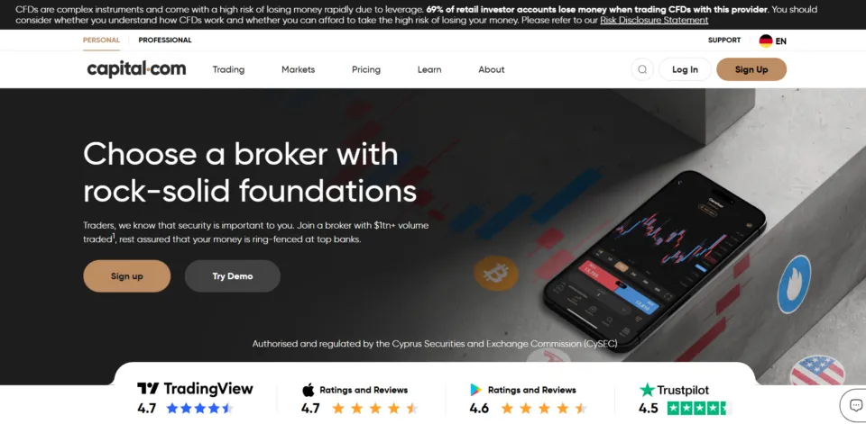 Capital.com Forex Broker with Trading API