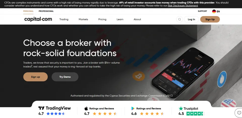 Capital.com Forex Broker with Trading API