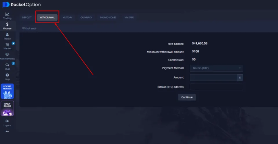Binary Options Brokers Withdrawal Menu