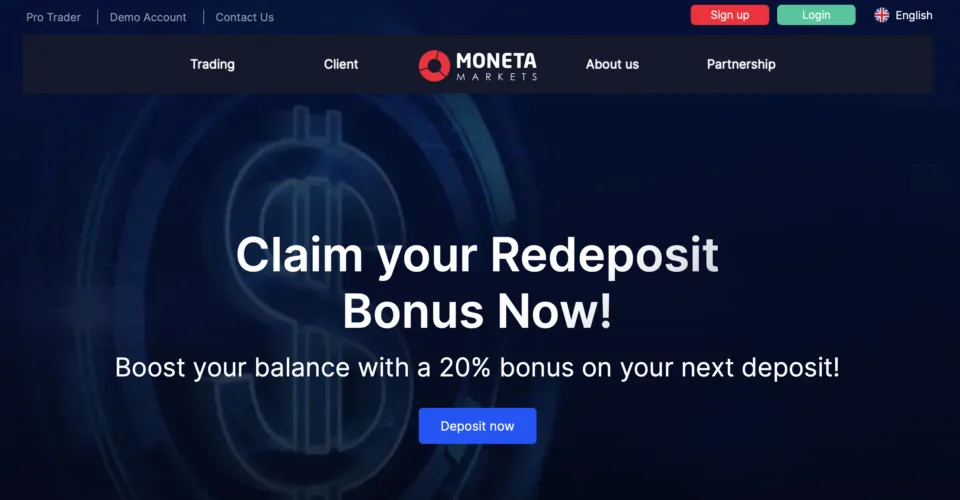 Moneta Markets offers multiple bonuses