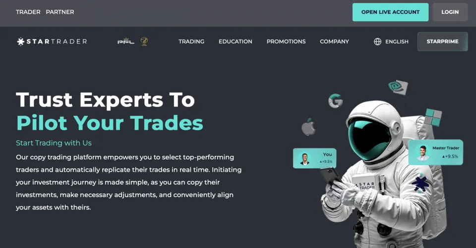 StarTrader is the best forex broker for EAs and trading bots - and offers copy trading