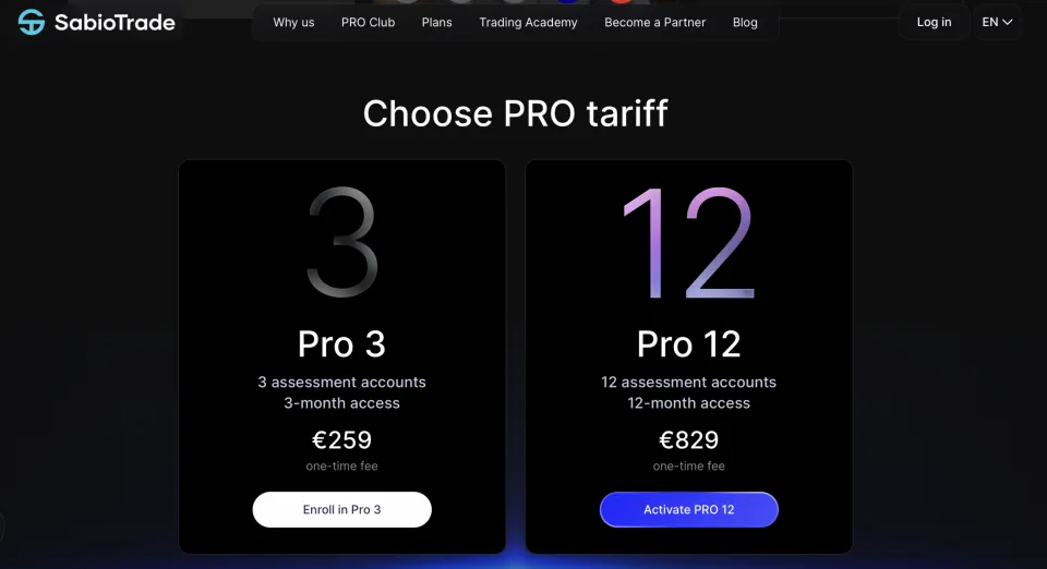 Sabio Trade Prices and Fees