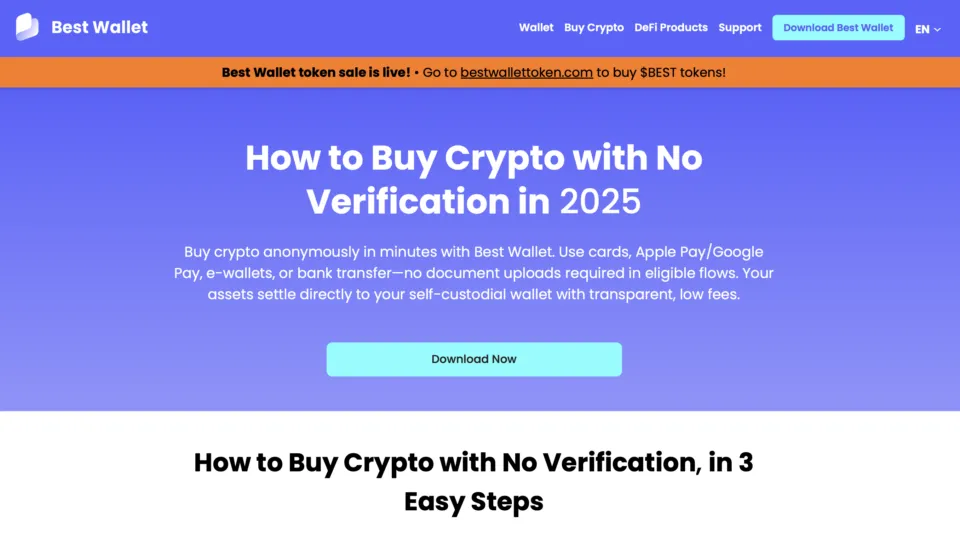 Best Wallet - No KYC Crypto Trading