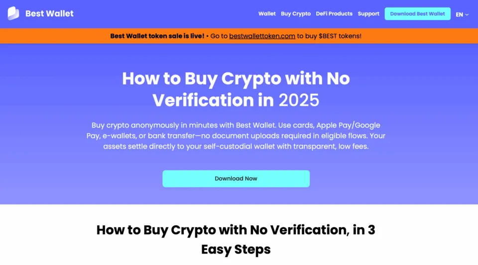 Best Wallet - No KYC Crypto Trading