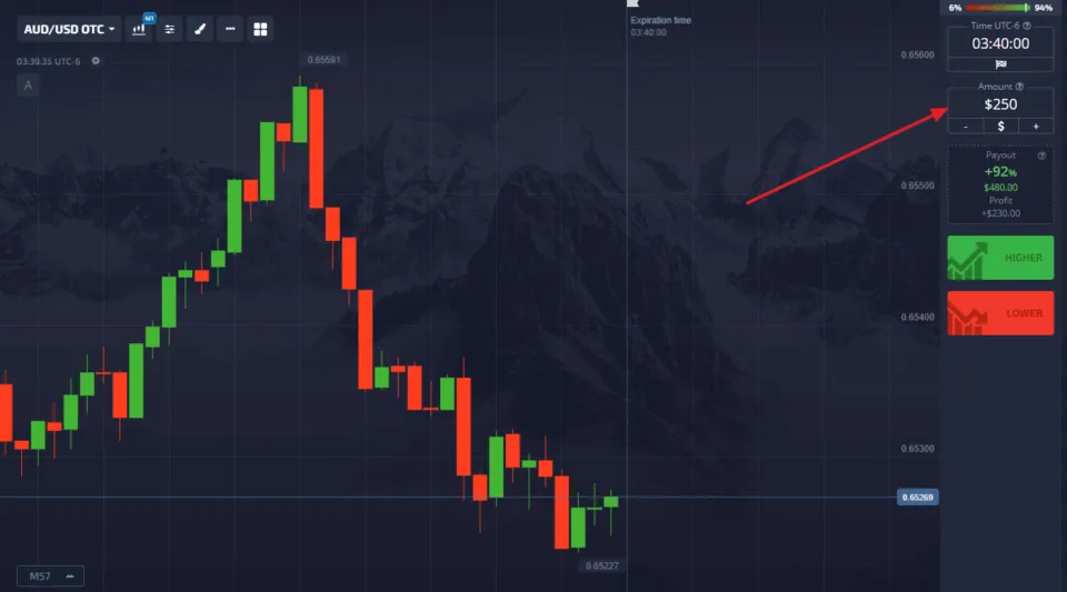 Binary Options broker position size