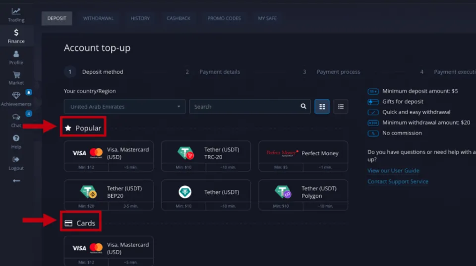 Payment Methods fpr Indian Traders with Pocket Option