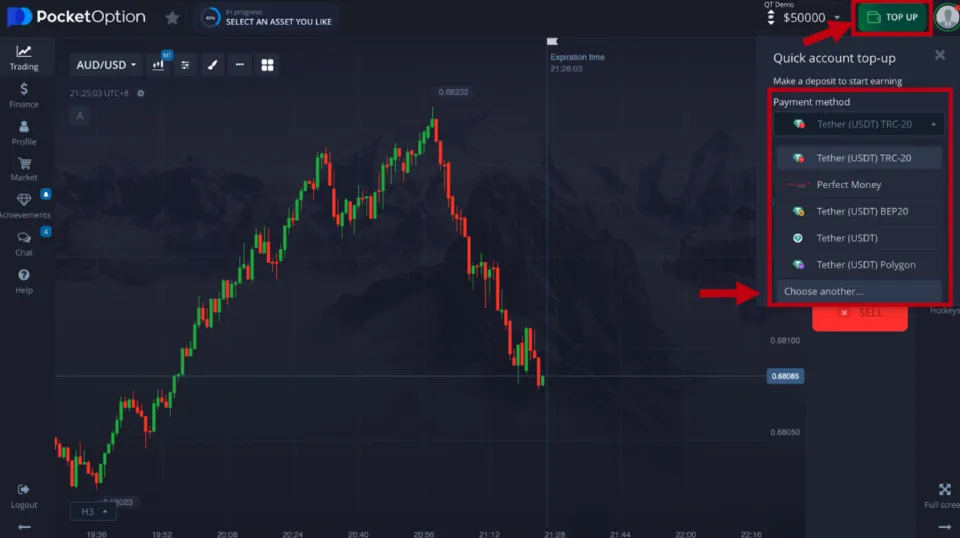 Pocket Option - Topping Up Account as Binary Trader in India
