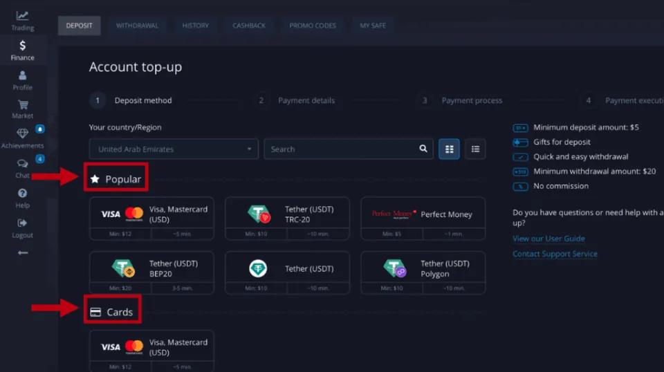 Payment Methods fpr Indian Traders with Pocket Option
