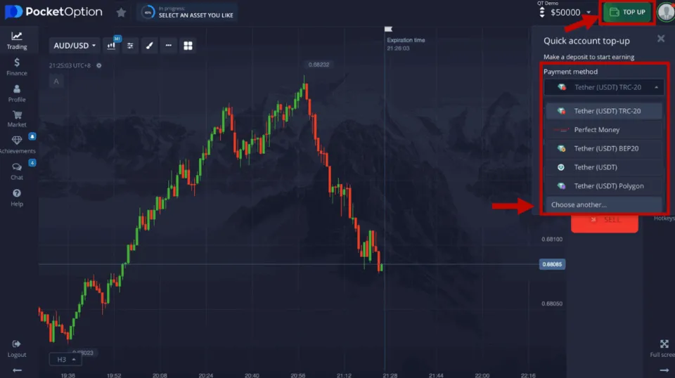 Pocket Option - Topping Up Account as Binary Trader in India
