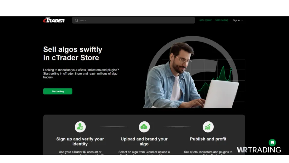 cTrader seller registration page
