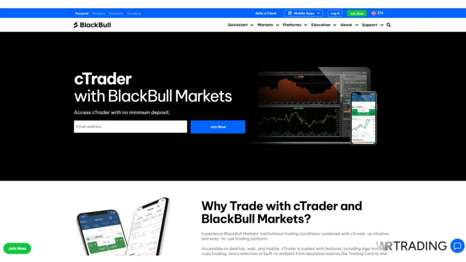 BlackBull Markets cTrader integration with fast execution and advanced charting