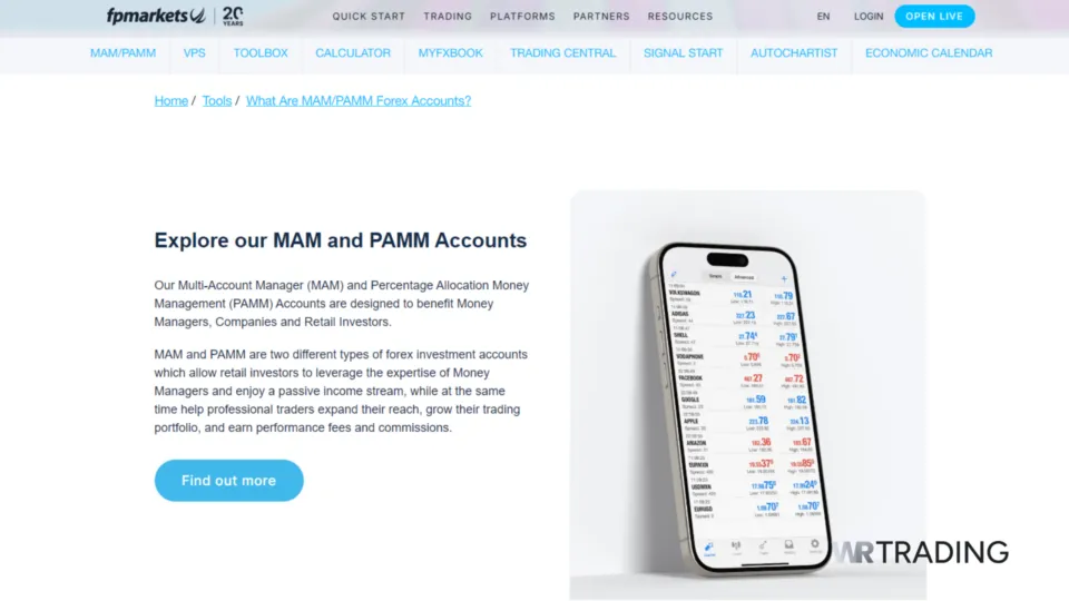 FP Markets Best PAMM Broker