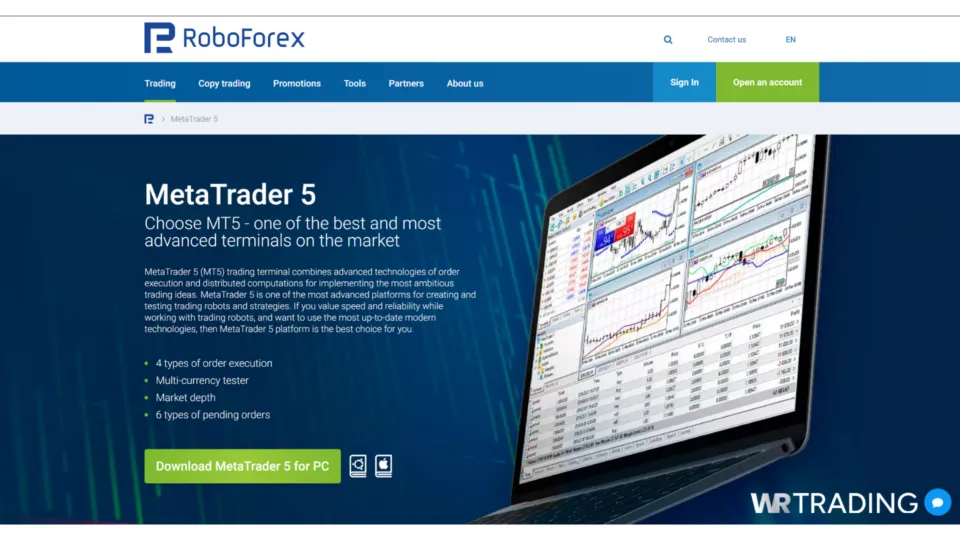MetaTrader 5 (MT5) Broker RoboForex