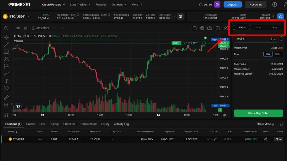 PrimeXTB - Order Types